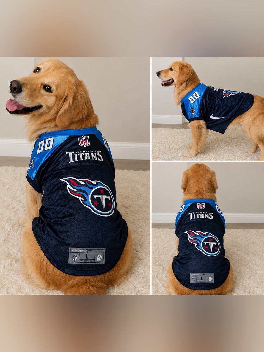 NWT NFL Tennessee Titans Premium Pet Jersey Dog Shirt Size Large